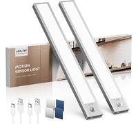 Lampe Placard Sans Fil Rechargeable Cuisine Sous Meuble - 21Cm 1500Mah 6500K Reglette Led Lumiere Armoire Dimmable Avec Detecteur De Mouvement Interieur Pour Escalier Dressing 2 Pack