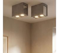 Lampe Plafond 2 Lampes Pour Salon Cuisine Moderne Gris Béton 2x