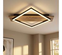 Lampe Plafond Globo Deckenleuchte 1 Ampoule LED Bois Marron 52 cm