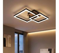 Lampe Plafond Globo LED 42 cm Bois MDF Look Métal Noir Éclairage Chaleur [EEK: Non noté]