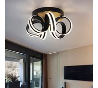 Lampe Plafond Trio Leuchten LED 1 Lumière Noire D 45 cm Switch Dimmer Déclinée