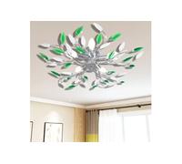 Lampe Plafond Verte Et Blanche Avec Bras Crystal Pour 5 Ampoules E14 Blanc