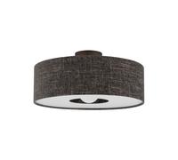 Lampe Plafonnier Acier Tissu Noir E27 B:50 Cm Moderne Salon