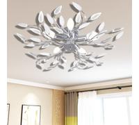 Lampe Plafonnier Avec Bras En Cristal Acrylique En Forme De Feuilles Pour 5 Ampoules E14