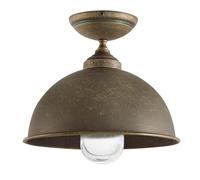 Lampe Plafonnier en Laiton Bronze Antique Abat-Jour Massif E27 IP44