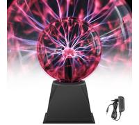 Lampe Plasma Boule de 6 Pouces, Lumière à Plasma Sensible au Toucher et Sensible au Son, Magique Boule de Plasma pour Les fêtes, les Décorations, les Cadeaux de Noël les Cadeaux de Noël