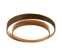 Lampe Plate 3 Niveaux Luminosité Style Vintage Lampe Panneau Double Couche Imitation Bois Plafonnier Rond en Acrylique Luminaires Plafond Ultra Lumineux pour Bureau,Chambre,Couloir,Buanderie