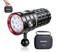 Lampe plongée, LetonPower TS S Pro 13000Lumens Lampe plongée sous Marine,120m Lampe de plongée, Lampes de plongée avec Chargeur Type-C, Lampe de plongée sous Marine pour Photographie et Vidéo