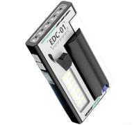 Lampe Portable ABS Compacte 5.8x10.5cm pour Bricolage | Charge pour rapide Type-C, 5 LED puissantes, base magnétique, mode COB latéral, éclairage longue portée