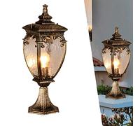 Lampe Portail Exterieur Solaire, Moderne Lampadaire De Jardin IP44 Étanche, Pilier Sur Pied avec Lumières E27 pour Poteau, Chemin, Terrasse, Cour