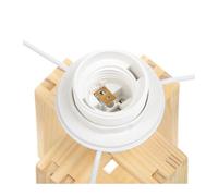 Lampe ? Poser Pied En Bois Et Abat-Jour Blanc H 34.5 Cm Blanc