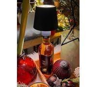 Lampe pour bouteille tactile à pile, lumière LED à intensité variable, blanc chaud, fixation pour lampe de table pour bouteilles jusqu'à Ø 32 mm, boîtier noir