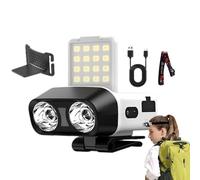 Lampe Pour Casque De Sécurité - Lampe De Poche LED Rechargeable, Lmpe Frontale Réglable Pour L'extérieur, Faisceau De Détection Latérale De 900 Avec Fonction Mains Libres | Éclairage Professio