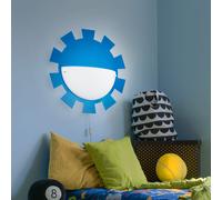 Lampe pour Chambre D'Enfant Applique Murale Salle de Jeux Bleu Verre Blanc E27