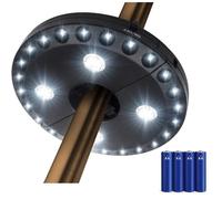 Lampe pour parasol - AIMOONSA - 28 LED - 3 modes de luminosité - 220 lux - Pince réglable Ø 2,2-4,6 cm