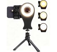 Lampe pour photographie dentaire, kit de photographie dentaire LED avec support rotatif et support pour téléphone, luminosité de 900 lux,3 couleurs et température de couleur réglable de 3800 K à 6200K