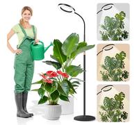 Lampe pour plantes LED à spectre complet avec support, 3 couleurs, avec minuterie 6/12/16H, 5 niveaux d'intensité variable