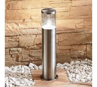 Lampe pour socle Hanneli en acier inoxydable, ronde Lindby, dimmable, gris, Inox, Moderne, Luminaire extérieur