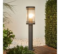 Lampe pour socle Lindby Djori, 50 cm, anthracite, acier inoxydable, E27 Djori, gris, Inox, Moderne, Luminaire extérieur