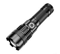 Lampe pour torche Alliage Aluminium IPX4 Étanche Lampe pour torche | Rechargeable USB-C, 3 modes lumière, indicateur , faisceau puissant, pour zoom réglable(A56 15.8*4.5cm)