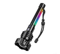Lampe pour torche Camping Randonnée RGB Latérale Lampe pour torche | XHP360 pour puissant, 9500 lumens max, charge pour rapide USB, idÃ©al total, longue portÃ©e(Black 27.2*8*3.3cm)