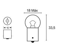 Lampe pour voiture N245 R10W 12V BA15S Packed Neolux Osram déballée