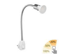 Lampe prise LESCH Lampe de lecture col de cygne Interrupteur chrome + GU10 Lampe