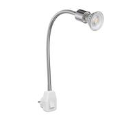 Lampe prise LESCH lampe de lecture col de cygne interrupteur chrome incl. lampe