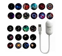 Lampe Projecteur 2 en 1 Veilleuse Ciel Étoilé USB Chambre, blanc | ABS et silicone, Bras 360 degrés, 6 diapositives interchangeables, Voiture, plafond ou mur, Cadeau apaisant
