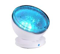 Lampe projecteur LED simulant les vagues de l'océan veilleuse avec 8 modes de couleur, 6 sons musicaux, télécommande et minuterie