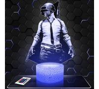 Lampe PUBG deco chambre garçon Lampe 3D PUBG objet Gaming Gamer Jeux video idée cadeau décoration lumière tamisée veilleuse deco bureau. Idée Cadeau Noel adolescent original