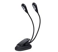 Lampe Pupitre Musique, LED Lecture Partition Pince Livre Table Bipolaire Flexible Col Cygne 360° Bureau USB Mini Rechargeable Clipser Travail Voyage Nuit 8Bead Liseuse Luminosité Réglable Clipsable