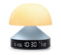 Lexon MINA Sunrise Reveil matin lumineux, simulateur d'aube et crépuscule, 5 sons naturels, lampe de chevet LED veilleuse et luminothérapie - Bleu Clair
