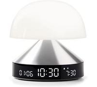Lexon Réveil MINA Sunrise – simulateur d'aube et crépuscule, 5 sons naturels, lampe LED Aluminium
