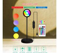 Lampe RGB Sunset Atmospheres 360�� Ajustable Sunset Projection Light USB Romantic LEDs Night Light with Remote Controller for Selfie/Living Room/Theme Party Bedroom Decoration (Lumière de projection d
