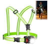 Lampe Running Pectorale Rechargeable Lumière Course à Pied 5 Modes avec Faisceau Réglable et Bande Réfléchissante