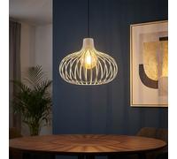 Lampe Salle à Manger Pendentif Lumière Sable Crème Barres en Métal Rétro E27 [EEK: Nicht bewertet]