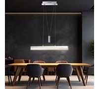 Lampe Salle à Manger Suspensions Oscillante LED Chrome Verre Réglable en Hauteur