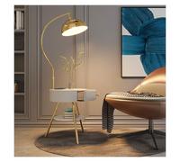 Lampe Salon Lampe de Chevet Fonctionnelle avec Table en marbre et tiroirs en Bois Lampadaire
