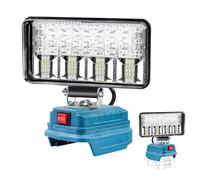 Lampe sans fil GOEDCH pour Makita : projecteur portable 18 V 90 W, lampe de travail LED sans fil 2 modes avec 2 ports de charge USB, lampe de chantier 7 500 lm pour urgences, chantiers, camping et rép