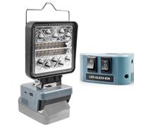 Lampe sans fil pour batterie Einhell 18 V, lampe de travail avec ports USB A et type C, 1800 lm, rotation à 180 °, 6 modes de luminosité, projecteur LED, lampe de chantier