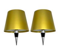Lampe sans fil pour bouteille, lampe rechargeable LED pour bouteille de vin, lampe de table tactile à 3 couleurs et à intensité variable pour le restaurant, la maison et le bar (Or, 2 pièce)
