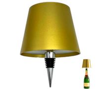 Lampe sans fil pour bouteille, lampe rechargeable LED pour bouteille de vin, lampe de table tactile à 3 couleurs et à intensité variable pour le restaurant, la maison et le bar (Or, 1 pièce)