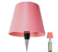 Lampe sans fil pour bouteille, lampe rechargeable LED pour bouteille de vin, lampe de table tactile à 3 couleurs et à intensité variable pour le restaurant, la maison et le bar (Rose, 1 pièce)