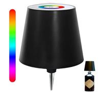 Lampe sans fil pour bouteille, lampe rechargeable LED pour bouteille de vin, lampe de table tactile à 3 couleurs et à intensité variable pour le restaurant, la maison et le bar (Black RGB, 1 pièce)