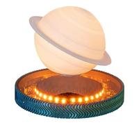 Lampe Saturne Levitation Lampe Lune Levitation avec Base Lumineuse Suspension Rotation 360° Lampe de Saturne Mode d'affichage 3 couleurs Lampe de table pour la maison et le bureau