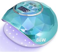 Lampe Sèche Ongles,86w Lampe À Ongles,Lampe Uv Ongles Gel Cadeau Femme,Pour Vernis Semi Permanent Gel Vernis,39 Led Lumières,10s Séchage Rapide,4 Minuteries,Verte