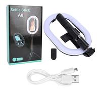 Lampe Selfie Pliable, Rechargeable et à intensité, avec trépied et Support pour téléphone, idéale pour Le Maquillage et Les diffusions en Direct.