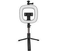 Lampe selfie rechargeable CP X1 LED 16 cm avec télécommande et poignée BT + support au sol 20-90 cm + support pour téléphone G