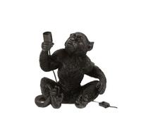 Lampe singe en résine noire - Hauteur 33 cm - Largeur 32 cm - Profondeur 28 cm